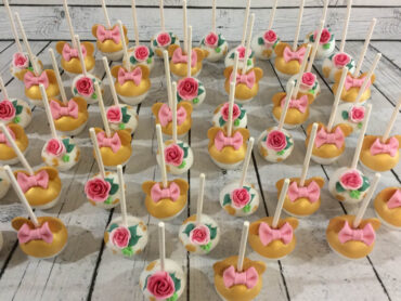 Cake pops Minnie χρυσά